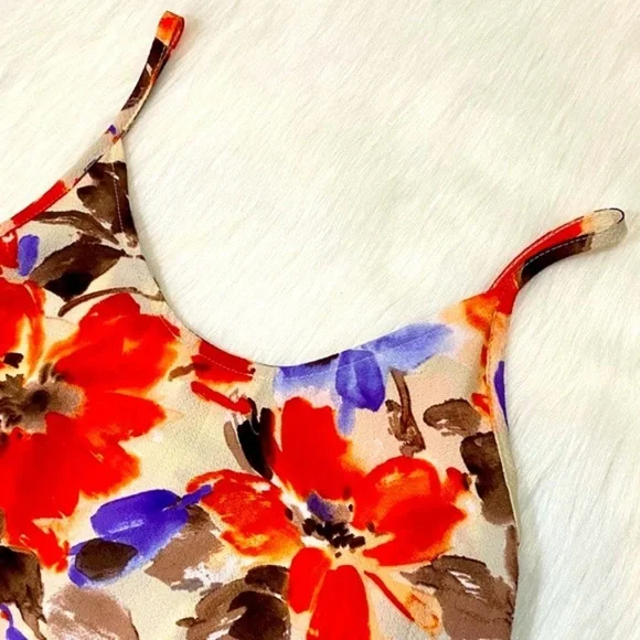 Tie Front Top Tank Floral Print V-neck Pat… - Picture 11 of 11